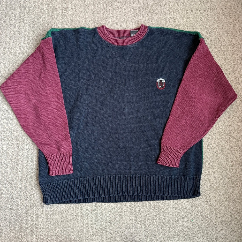 Vintage Jeremy Slade Colorblock Sweater Mens‎ 2X Ramie Cotton